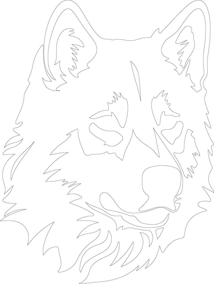 Alaskan Malamute  outline silhouette vector