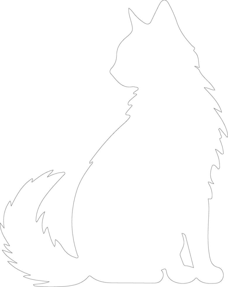 Turkish Angora Cat  outline silhouette vector