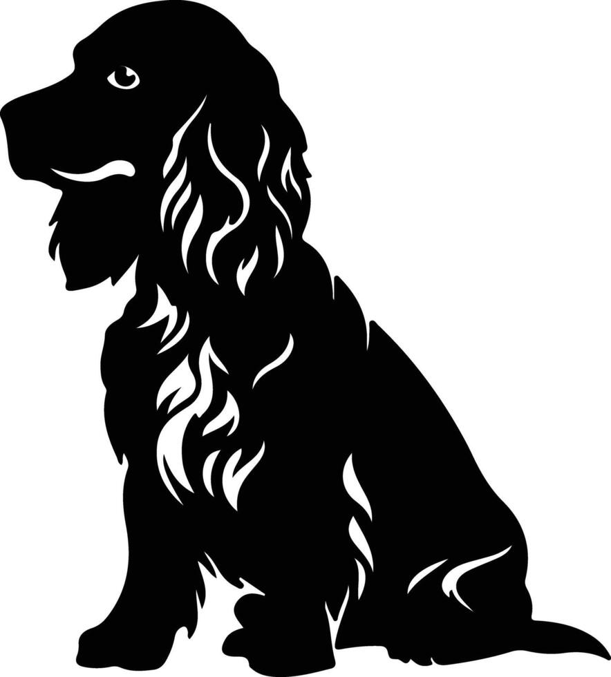 English Cocker Spaniel   black silhouette vector