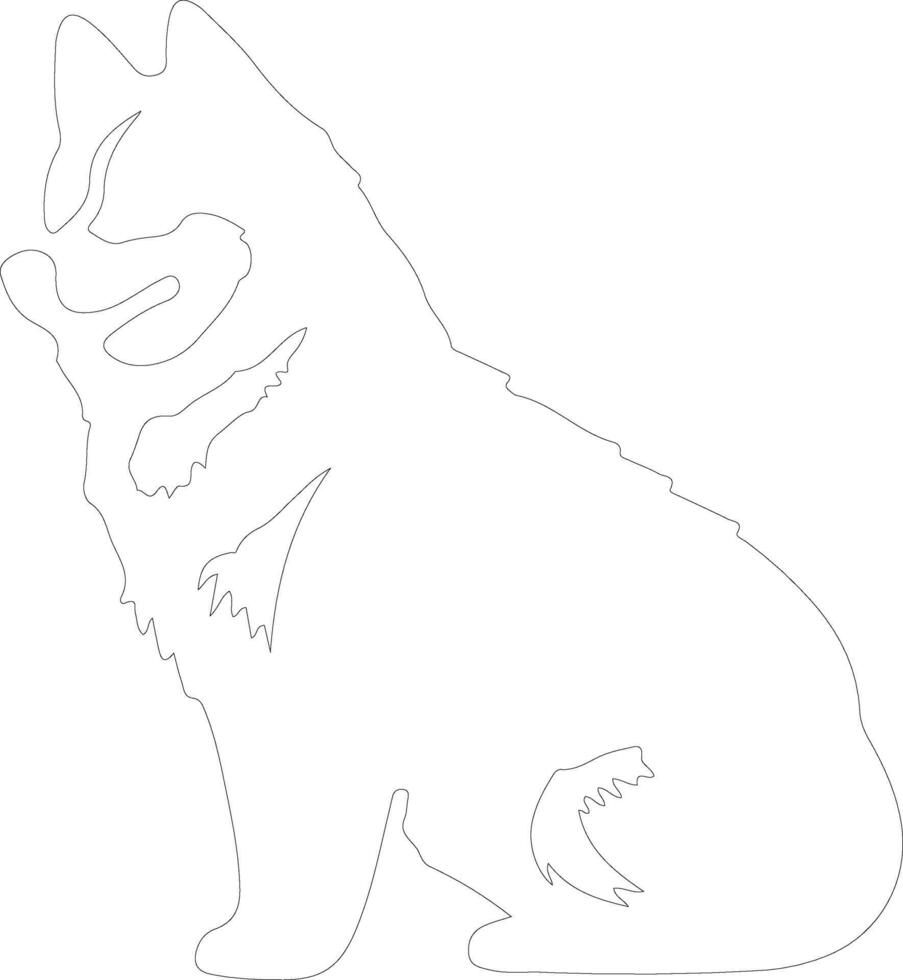 Eskimo Dog  outline silhouette vector