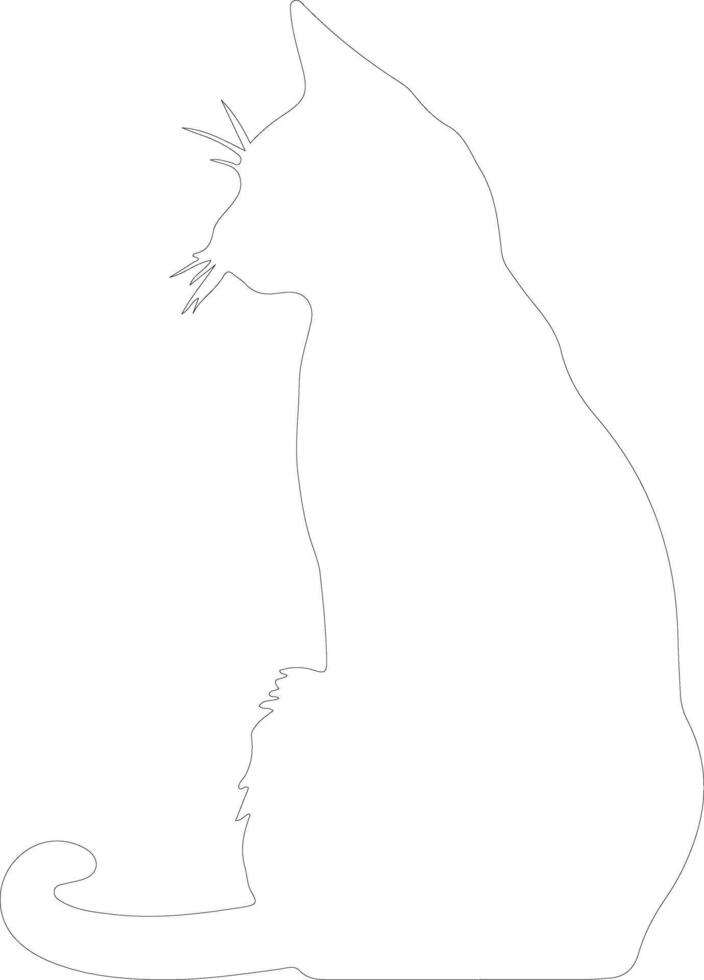 Black cat  outline silhouette vector