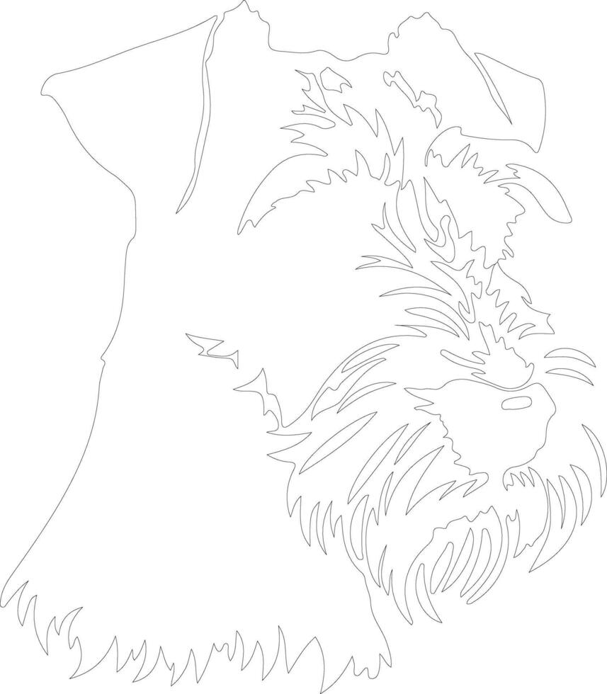 Airedale Terrier  outline silhouette vector