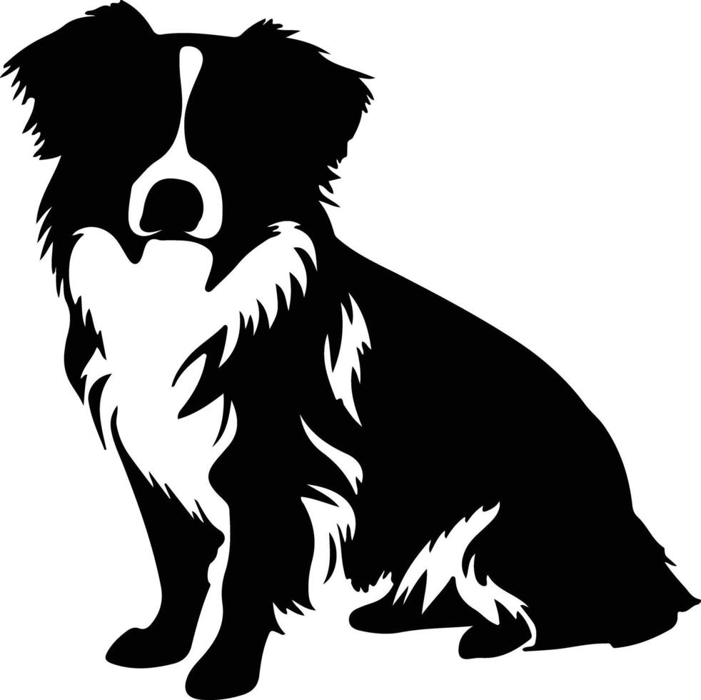 tibetano spaniel negro silueta vector