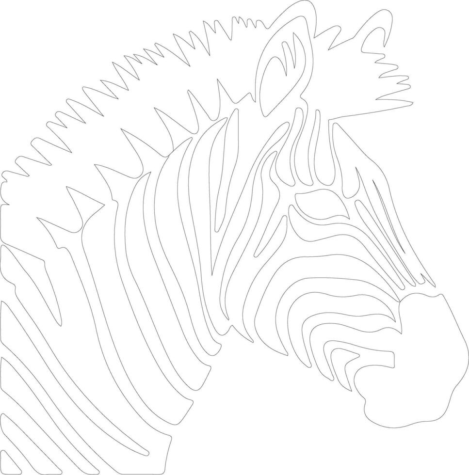 zebra  outline silhouette vector