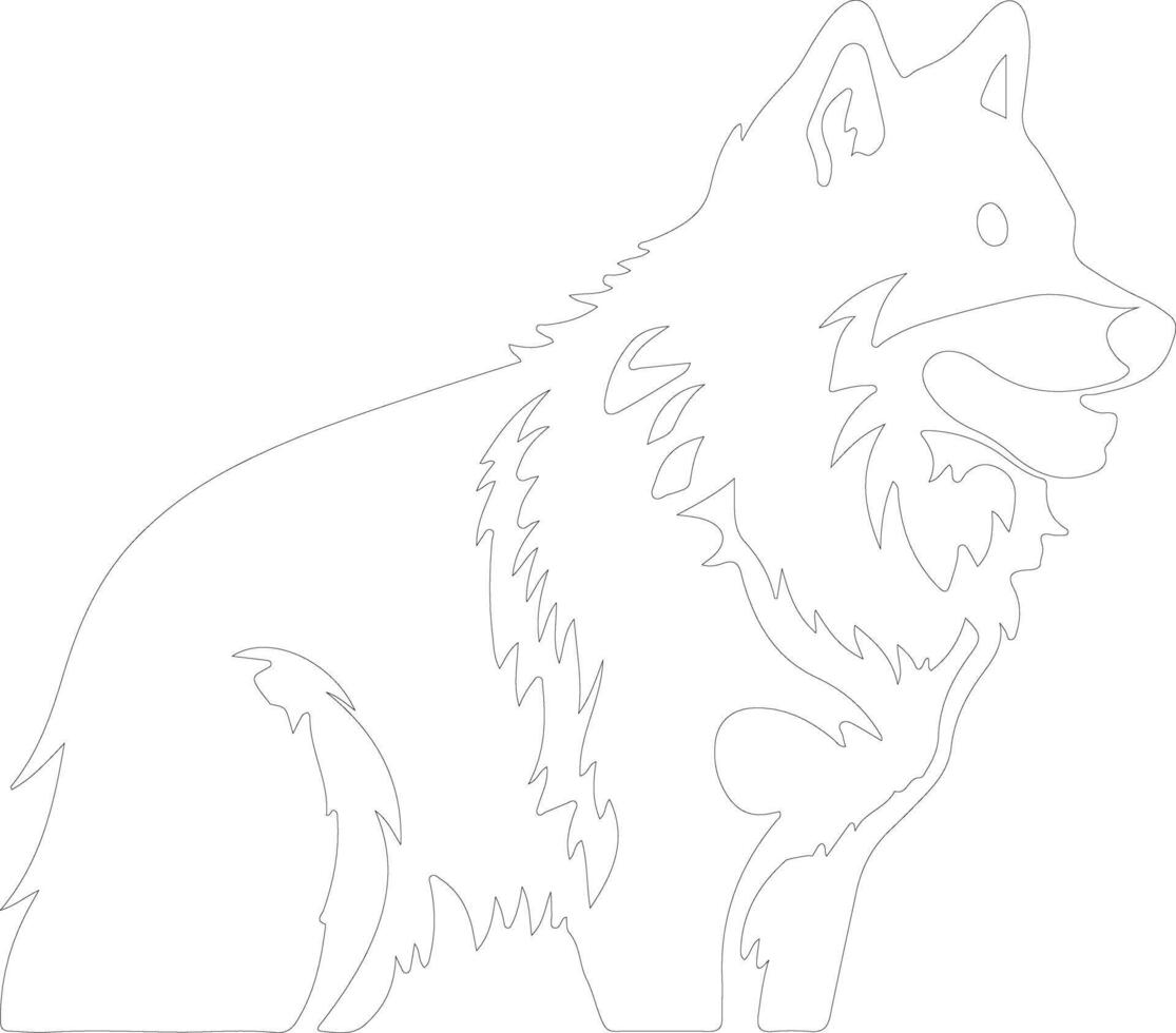 Alaskan Malamute  outline silhouette vector