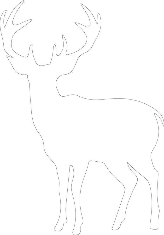 white-tailed deer outline silhouette vector