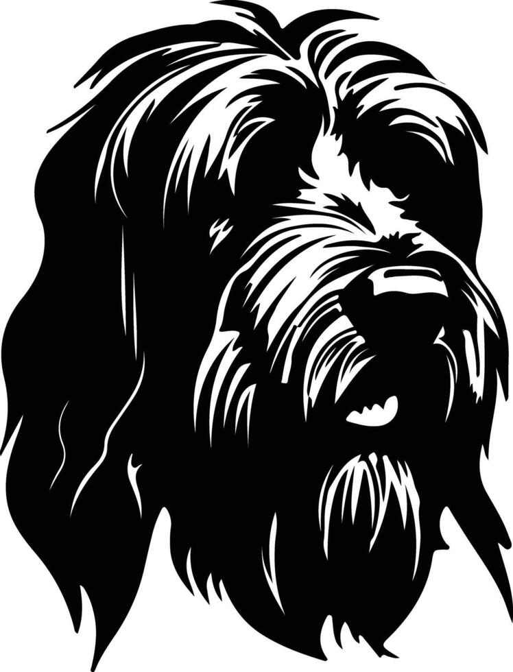 Briard  silhouette portrait vector