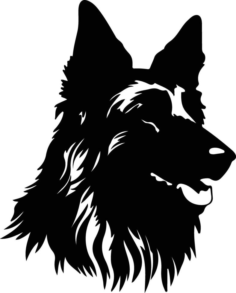 Belgian Sheepdog  silhouette portrait vector