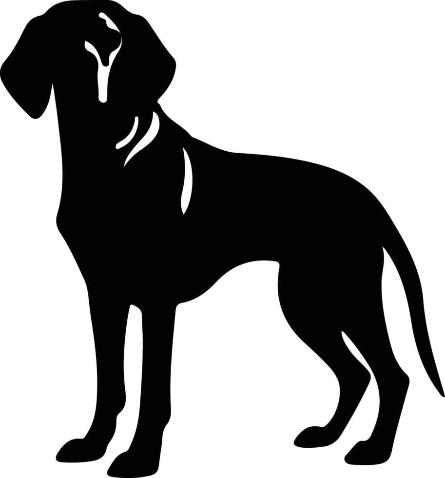 hueso rojo Coonhound negro silueta vector