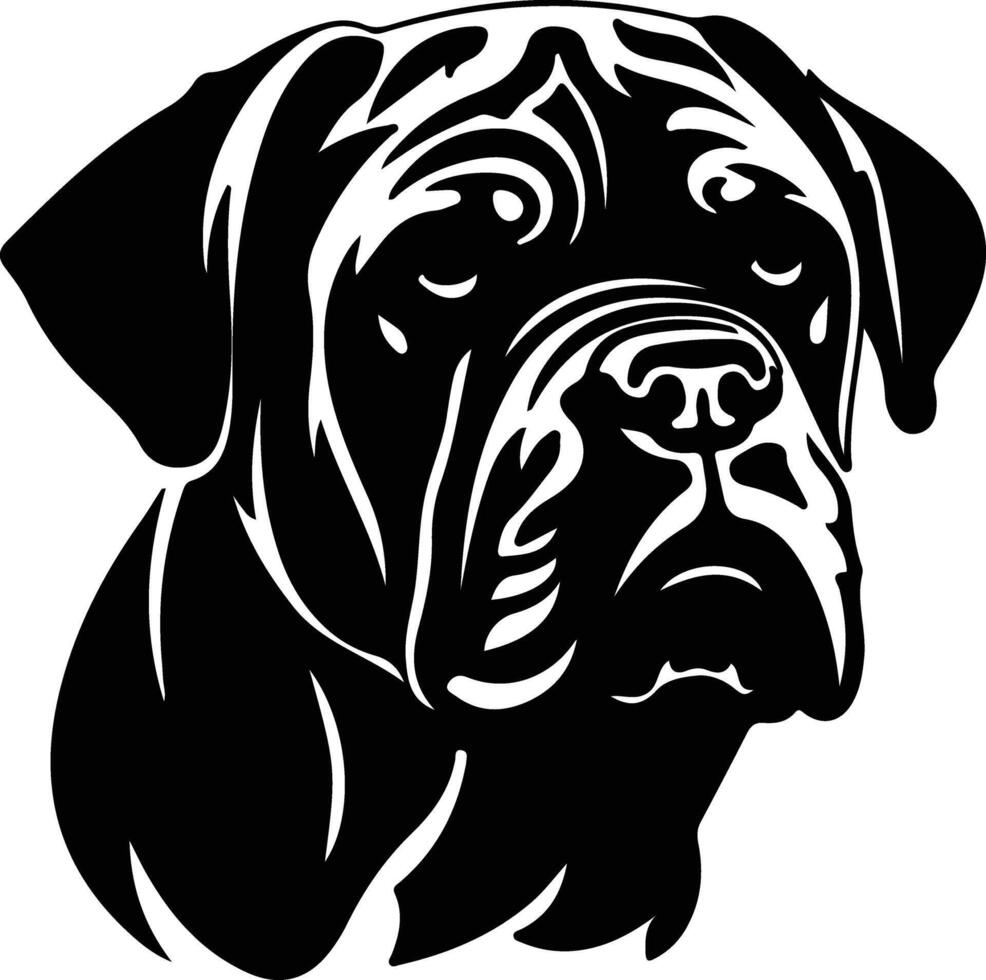 Dogue de Bordeaux  silhouette portrait vector