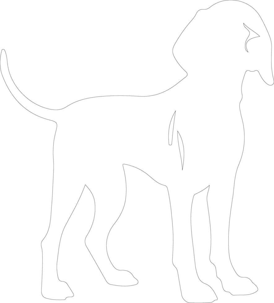 Redbone Coonhound  outline silhouette vector