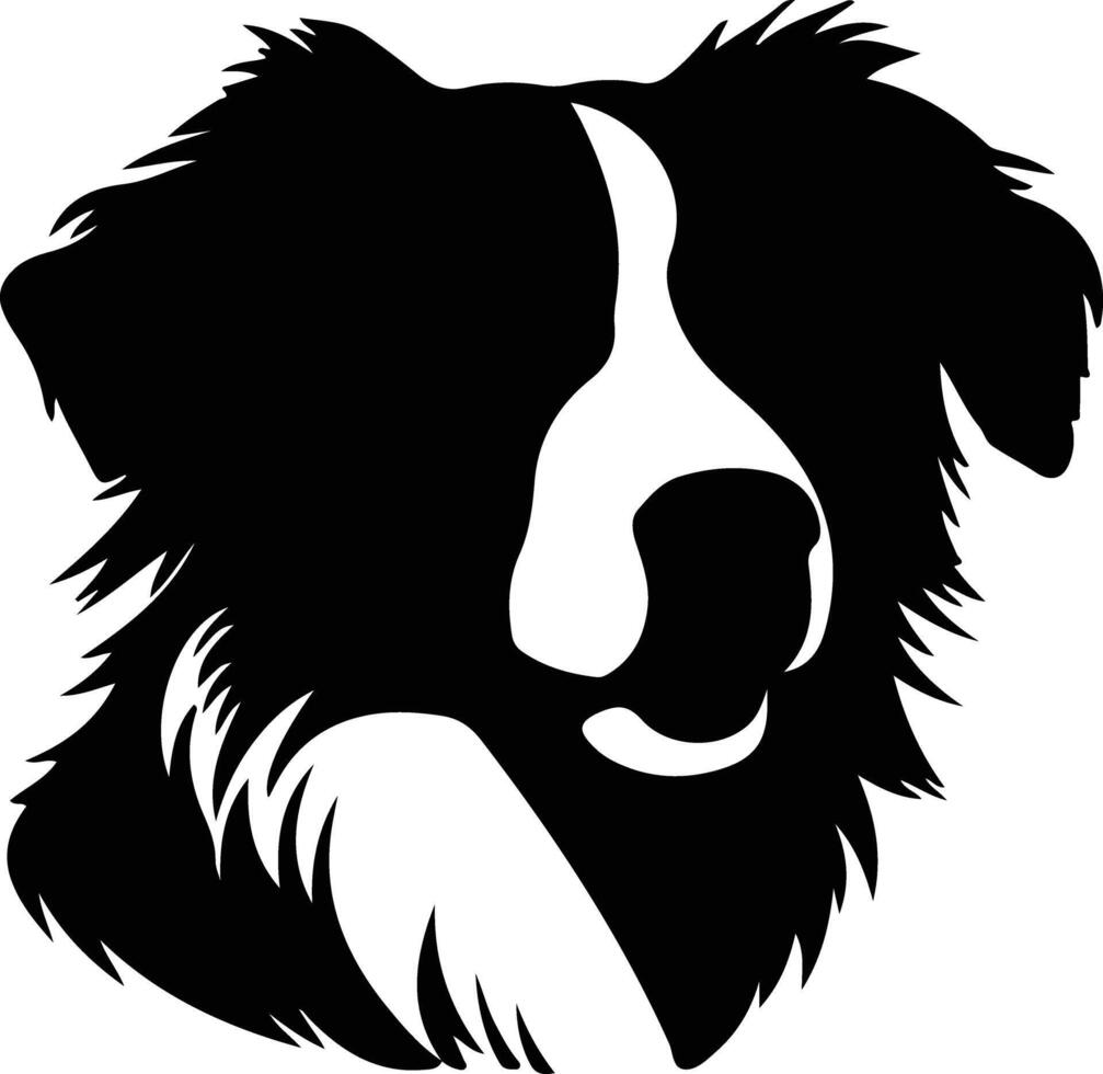 Australian Shepherd  silhouette portrait vector