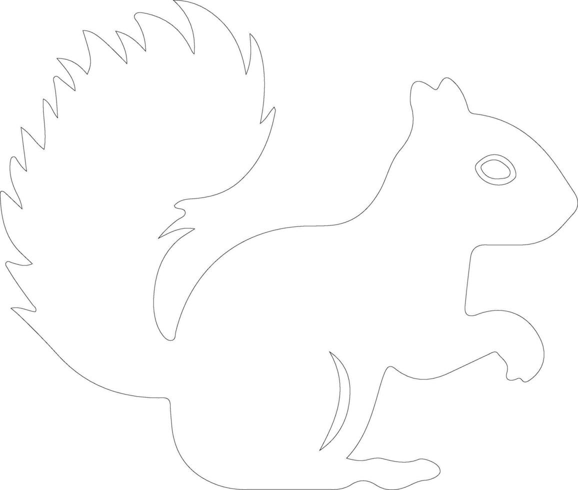squirrel outline silhouette vector