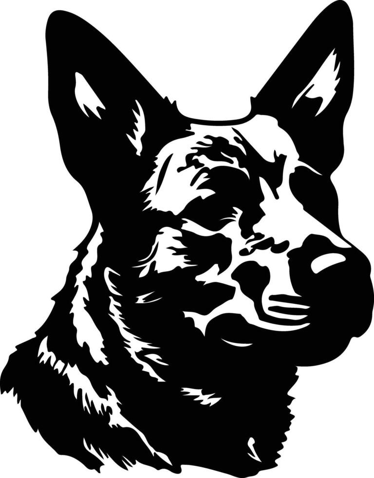 Australian Cattle Dog  silhouette portrait vector