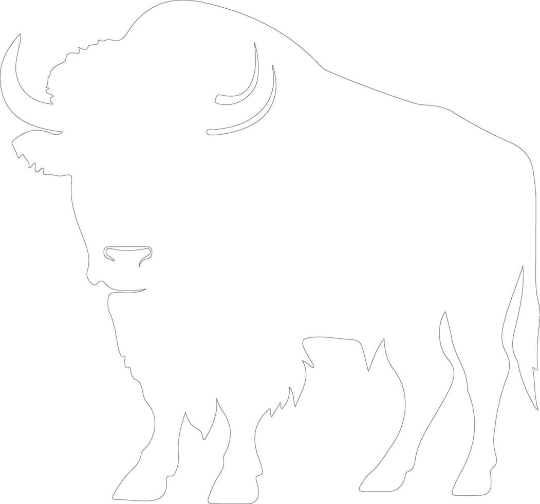 buffalo outline silhouette vector