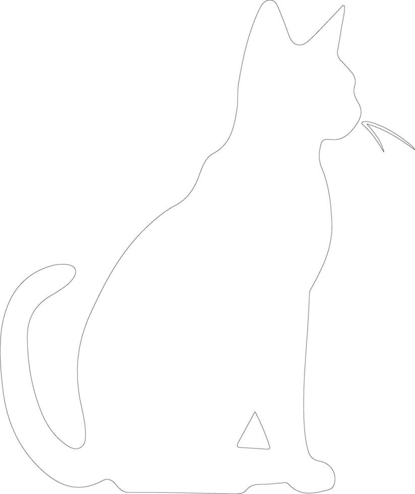 Chausie Cat  outline silhouette vector