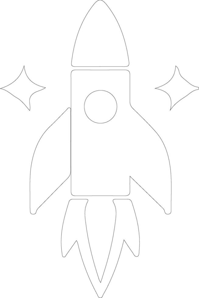 rocket  outline silhouette vector