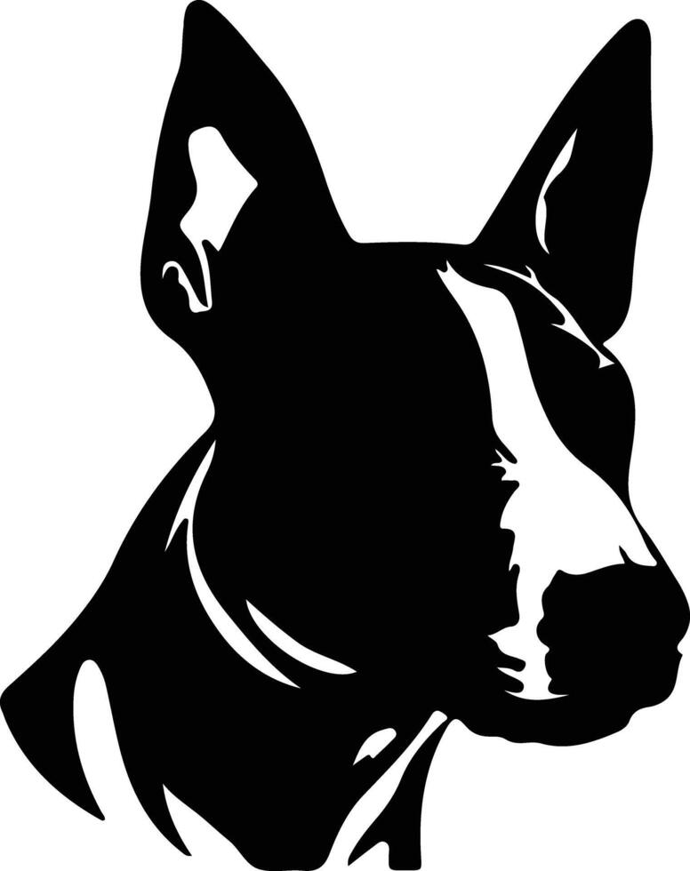 Miniature Bull Terrier  silhouette portrait vector