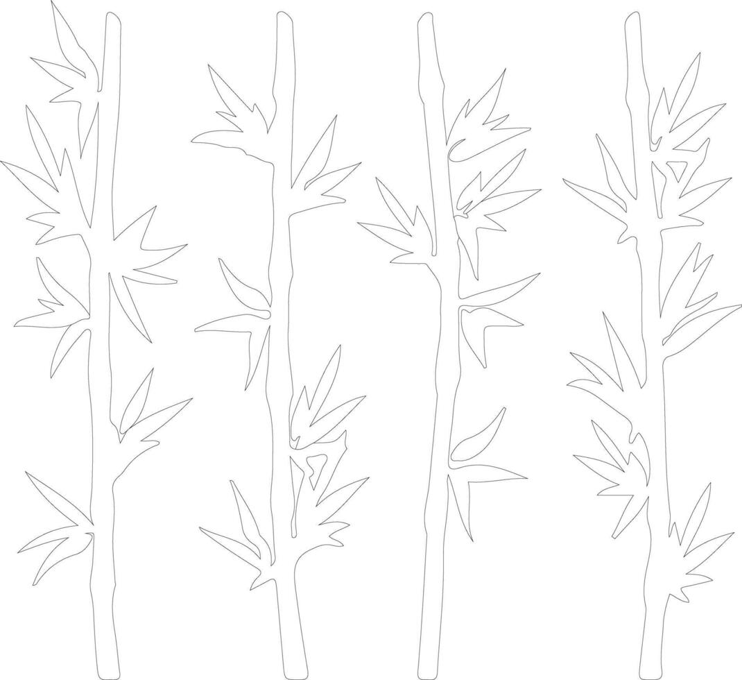 bamboo shoots  outline silhouette vector