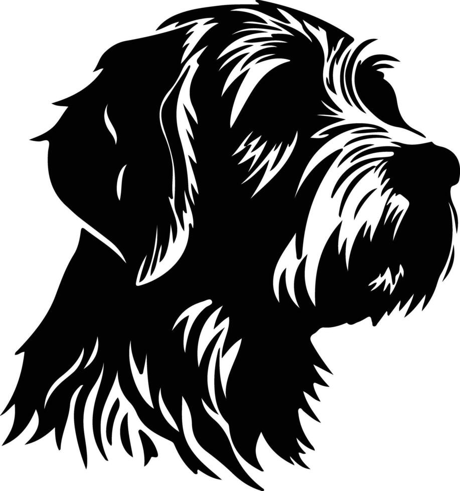 Wirehaired Pointing Griffon  silhouette portrait vector