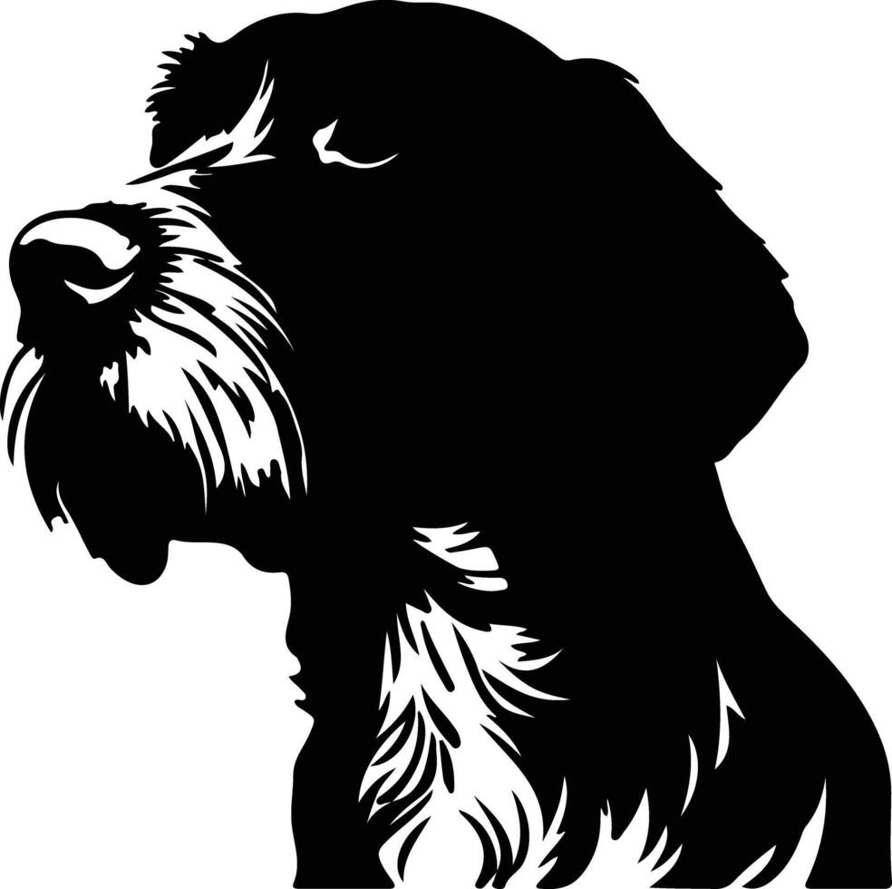 German Wirehaired Pointer  silhouette portrait vector