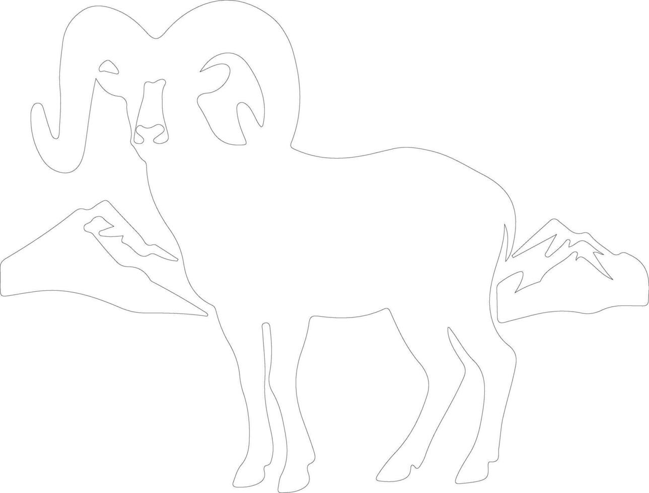 dallsheep outline silhouette vector