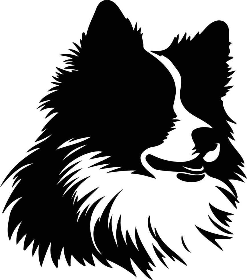 American Eskimo Dog  silhouette portrait vector