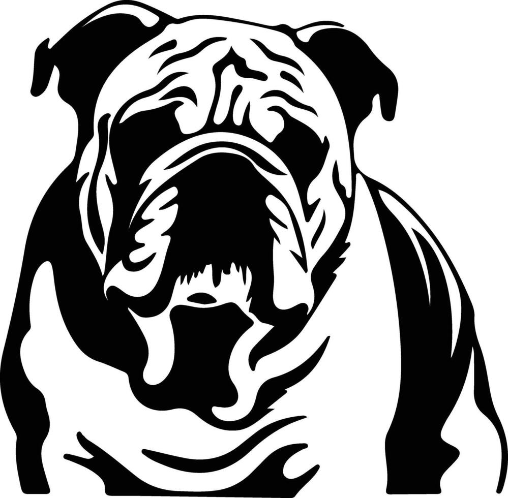 English Bulldog   black silhouette vector