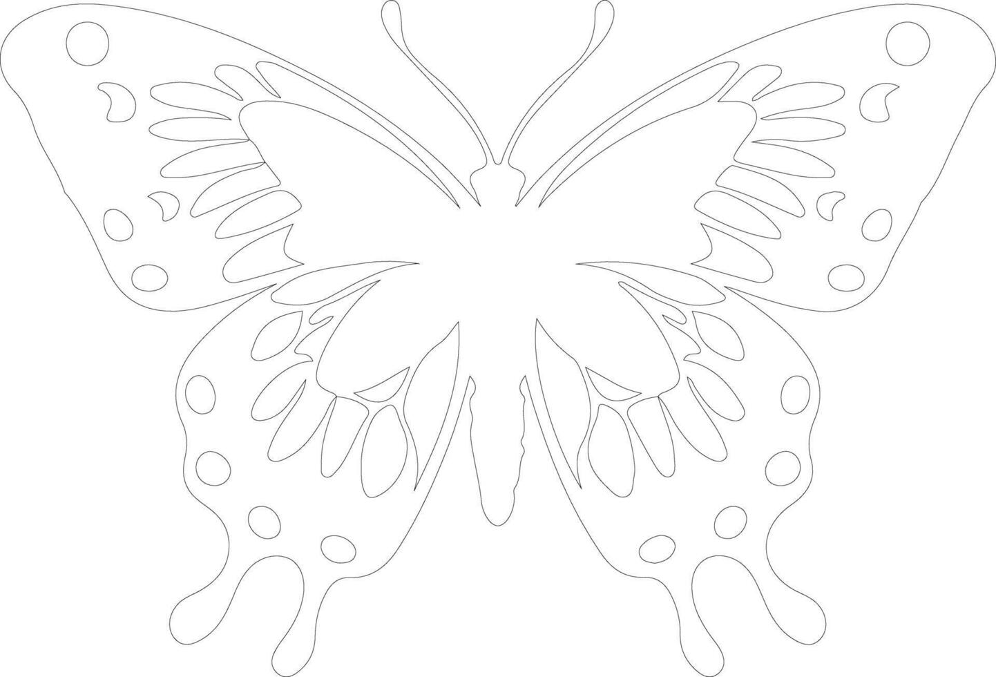 painted lady butterfly  outline silhouette vector