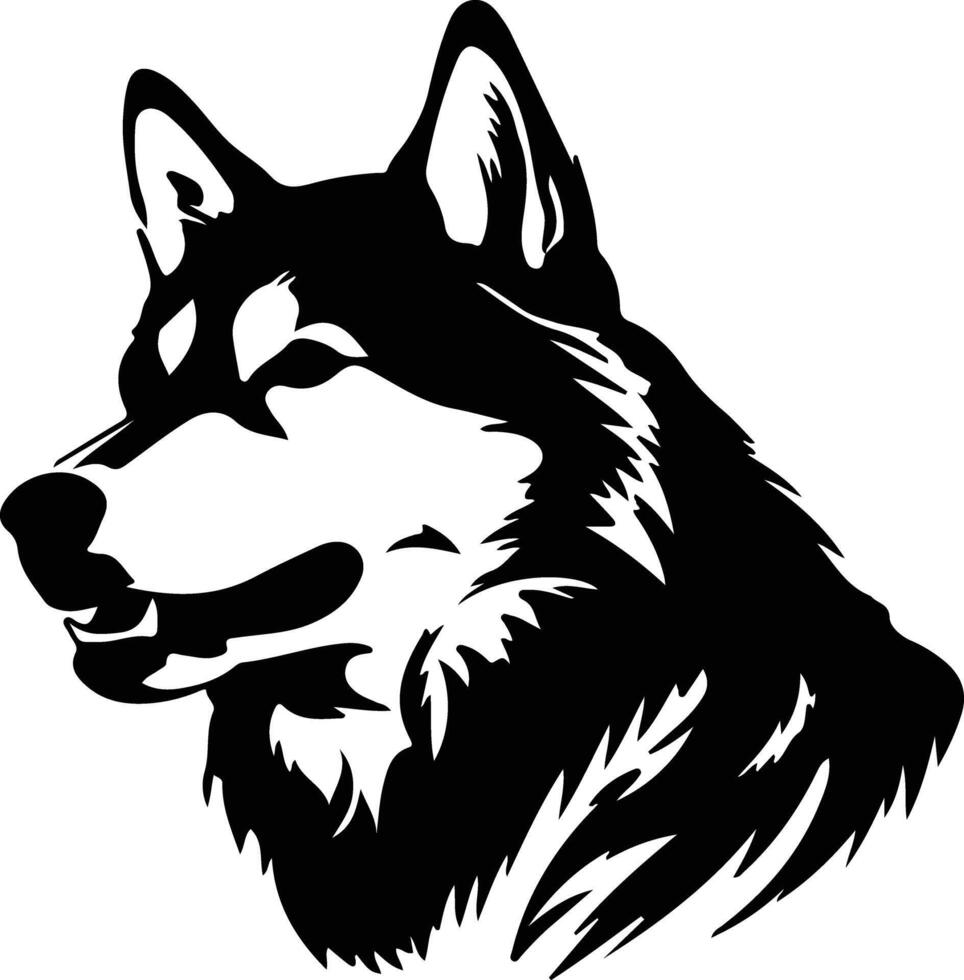 Alaskan Malamute  black silhouette vector