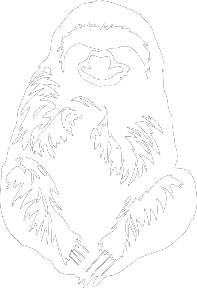 three-toed sloth   outline silhouette vector