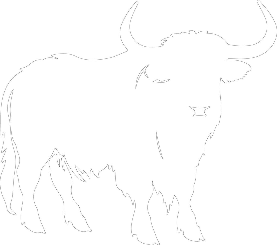 yak  outline silhouette vector