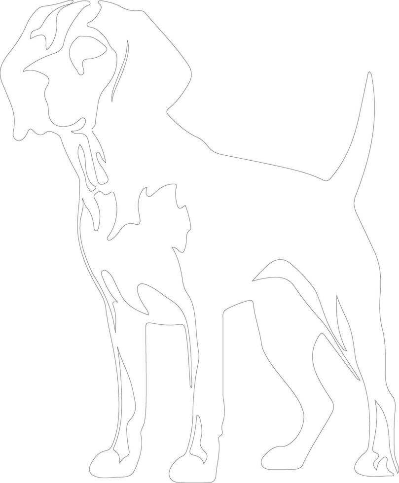 American Foxhound  outline silhouette vector