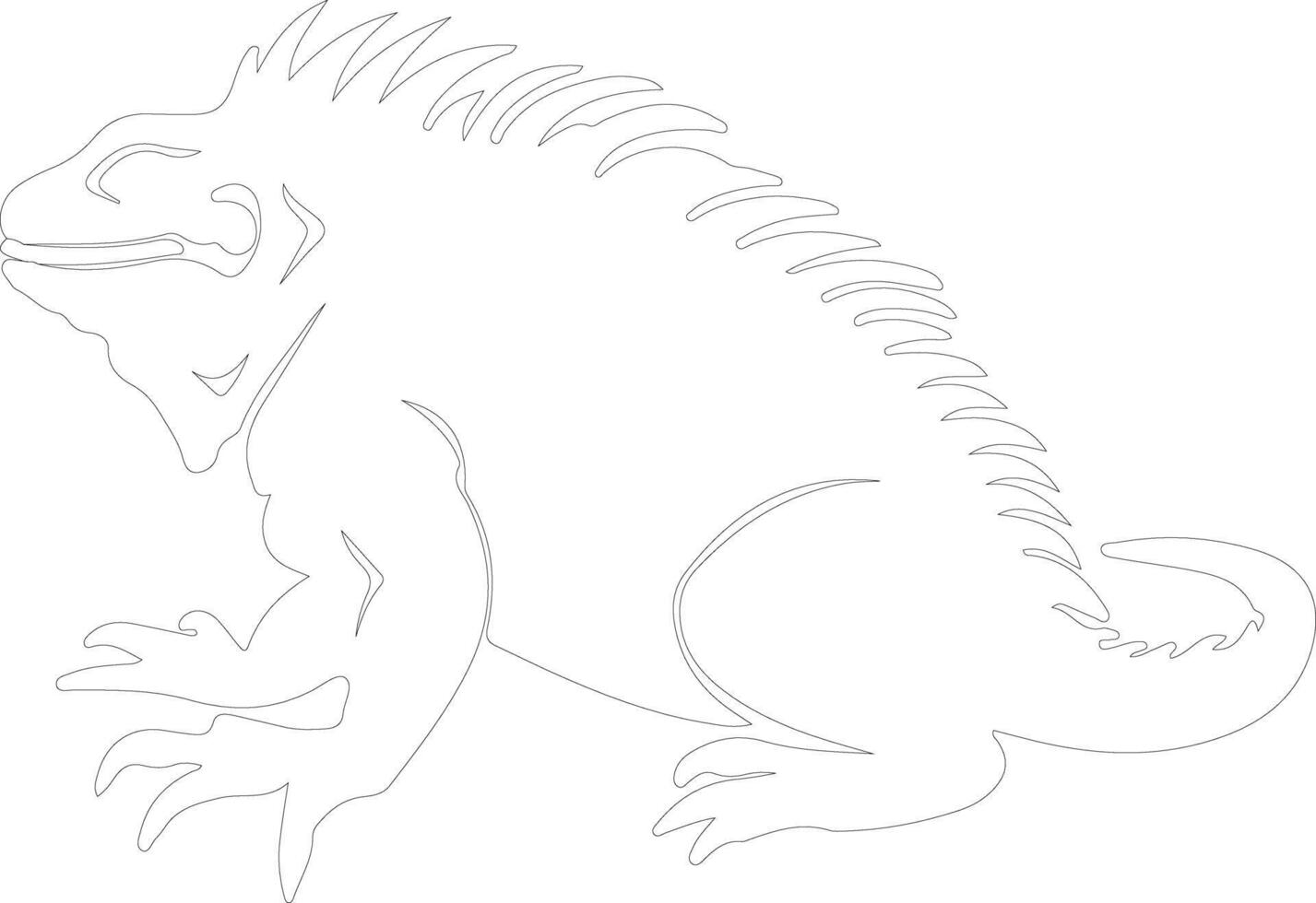 iguana  outline silhouette vector