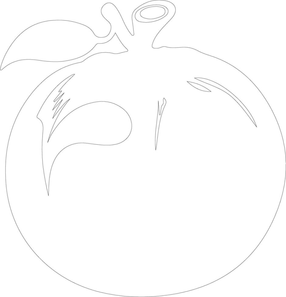 persimmon  outline silhouette vector