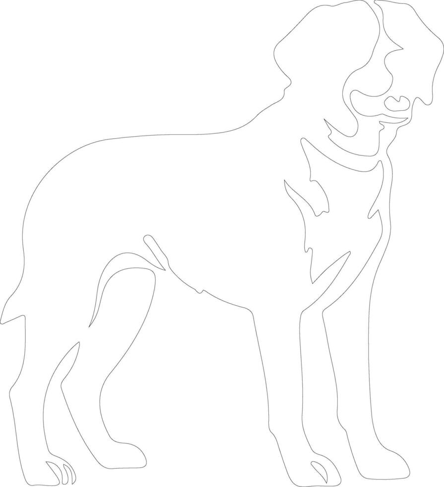 Greater Swiss Mountain Dog  outline silhouette vector