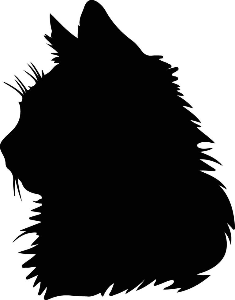 Ragdoll Cat  silhouette portrait vector