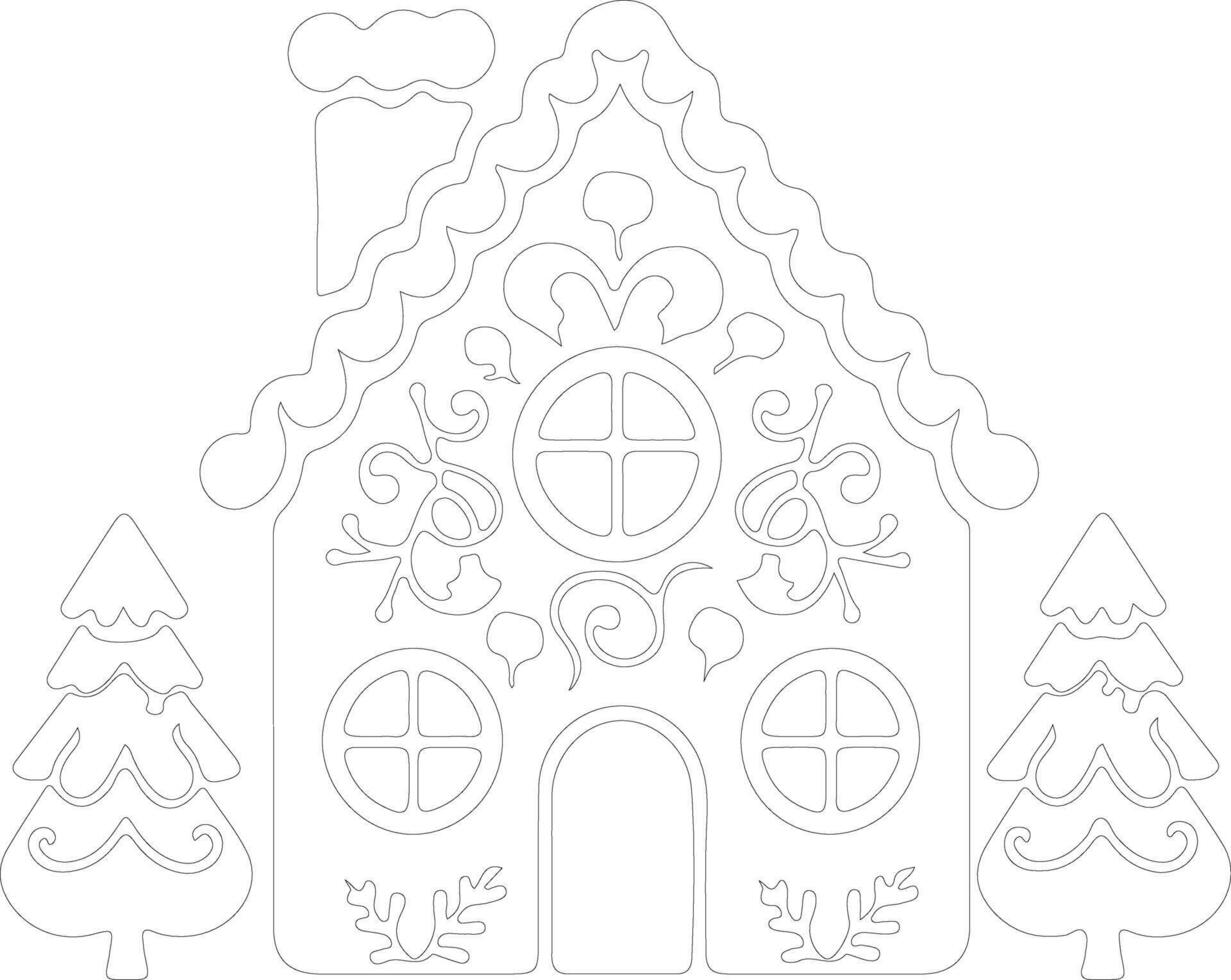 Gingerbread  outline silhouette vector