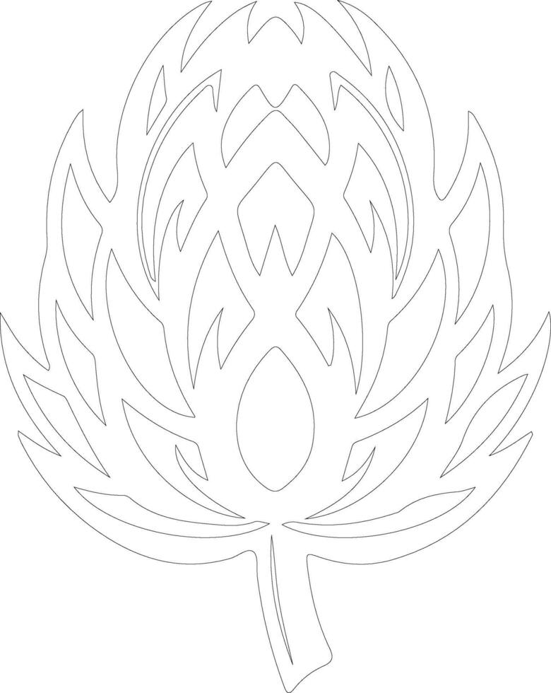 artichoke  outline silhouette vector