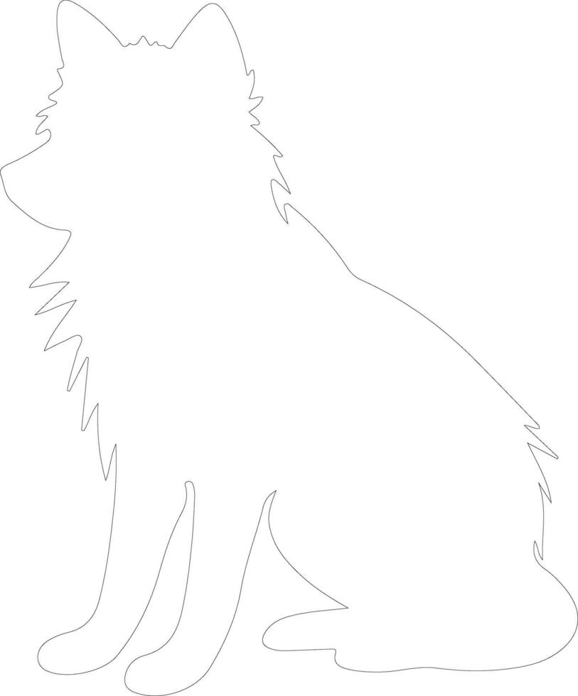 Norwegian Buhund  outline silhouette vector