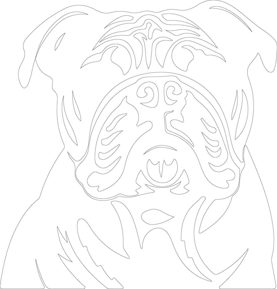 Bulldog  outline silhouette vector
