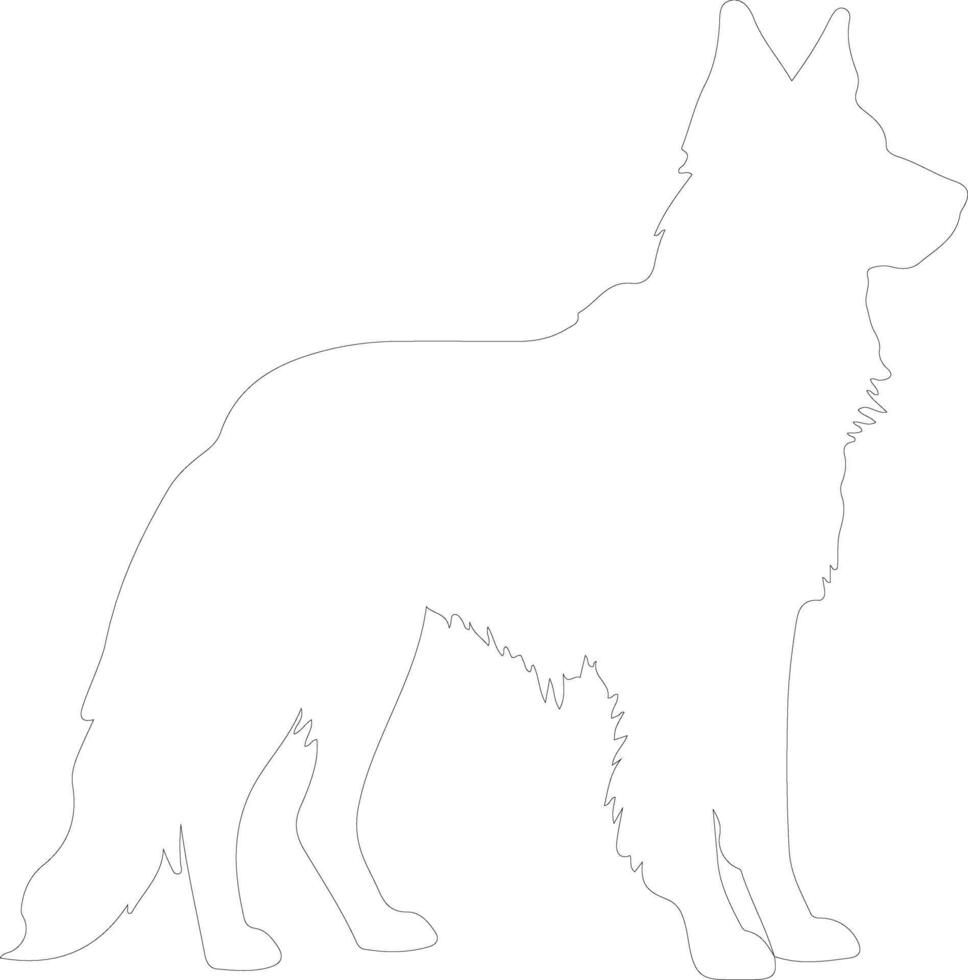 Belgian Sheepdog  outline silhouette vector