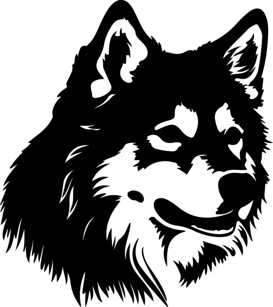 Eskimo Dog  silhouette portrait vector