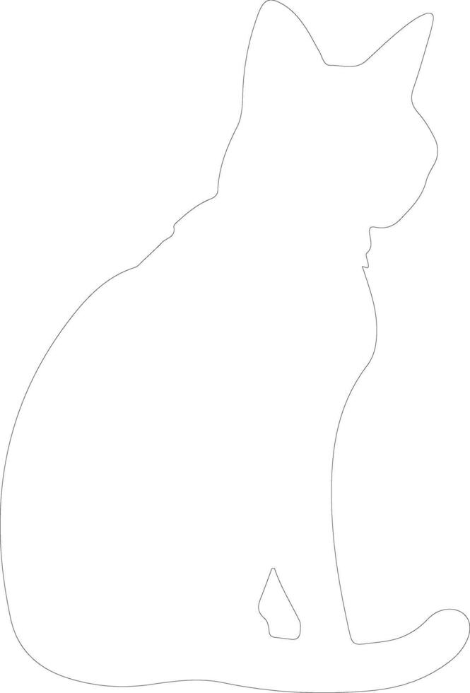 Chausie Cat  outline silhouette vector
