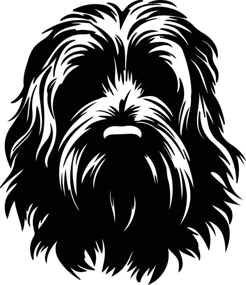 briard silueta retrato vector