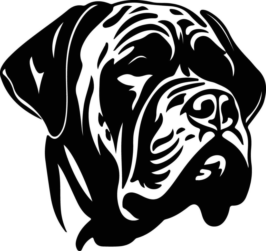Dogue de Bordeaux  silhouette portrait vector
