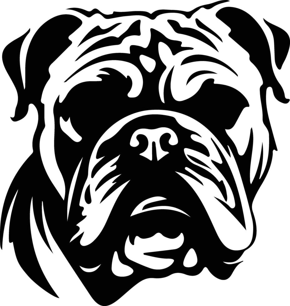 Bulldog    black silhouette vector