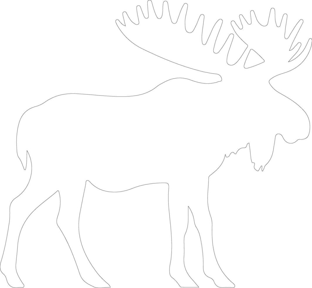 moose  outline silhouette vector