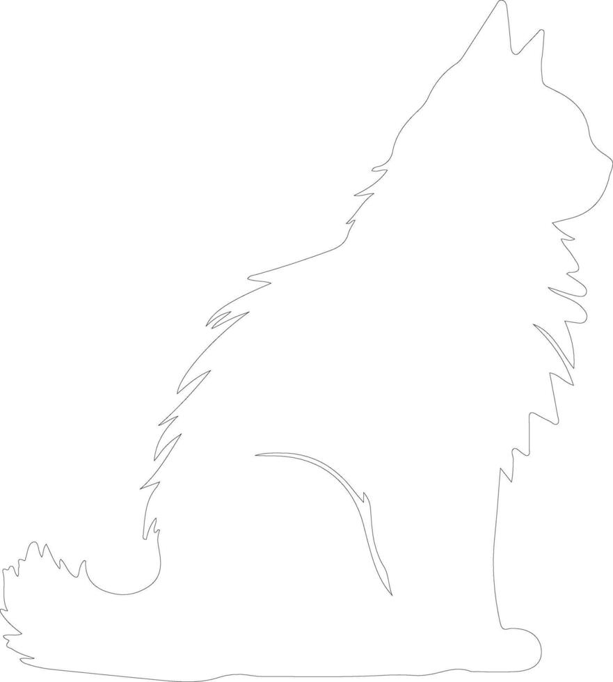 Siberian Cat outline silhouette vector