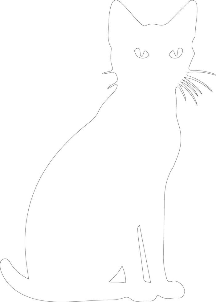 siamés gato contorno silueta vector